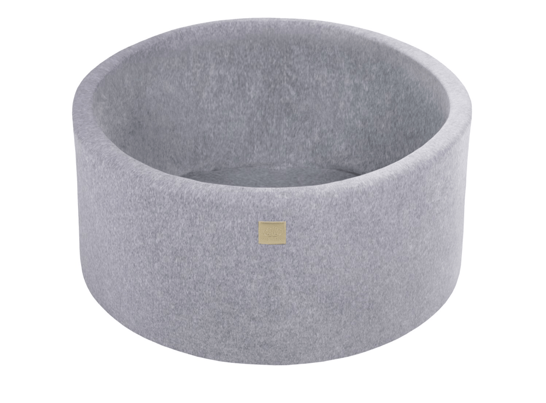 Piscine à balles ronde en velour gris pour enfants • LOOVE