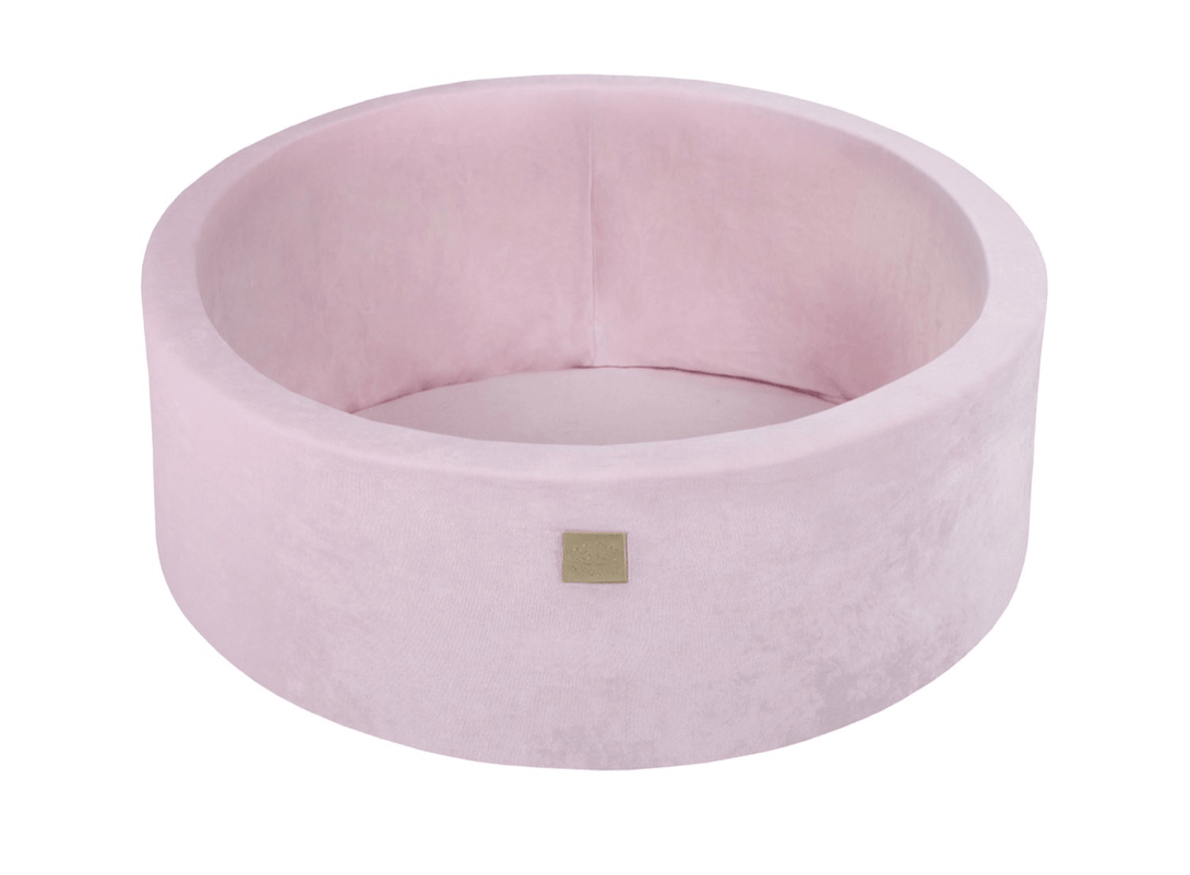 Piscine à balles ronde en velour rose pour enfants • LOOVE