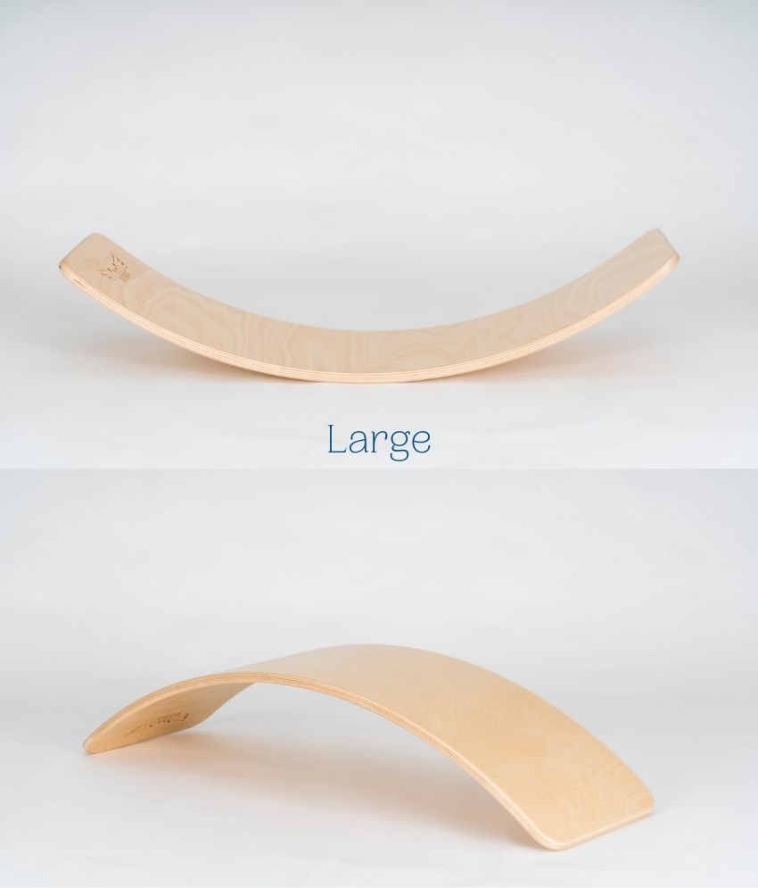 Planche d’équilibre Large en bois verni, 5 tailles, jeu de motricité • LOOVE