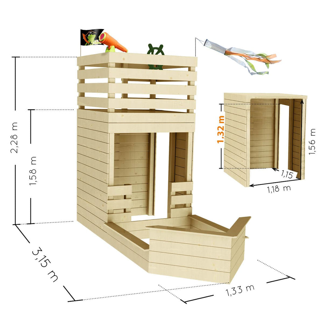 Aire de jeux écoresponsable jardin 3-en-1 enfant • LOOVE