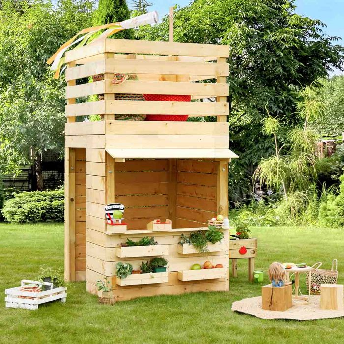 Aire de jeux écoresponsable jardin 2-en-1 enfant • LOOVE