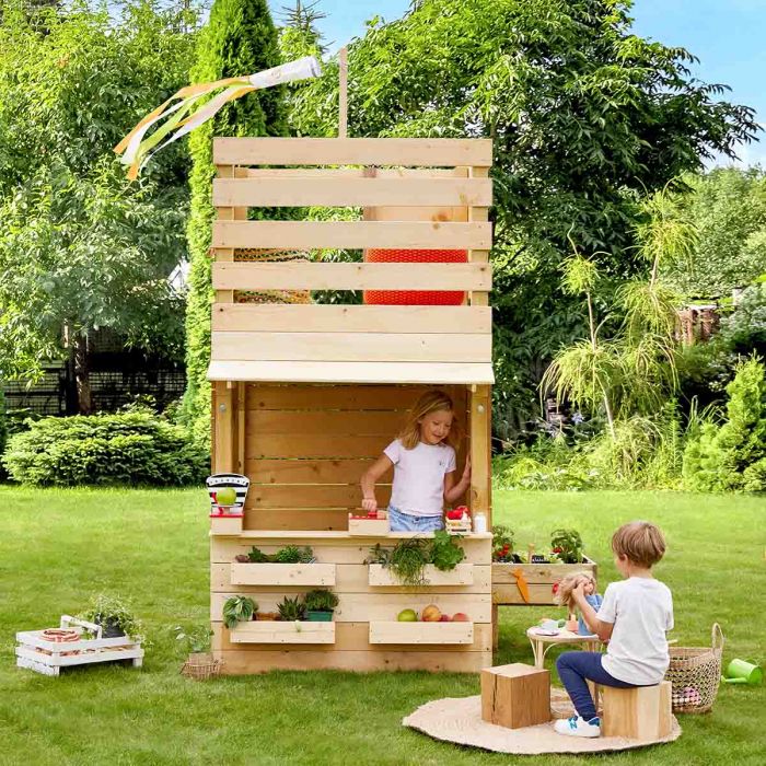 Aire de jeux écoresponsable jardin 2-en-1 enfant • LOOVE