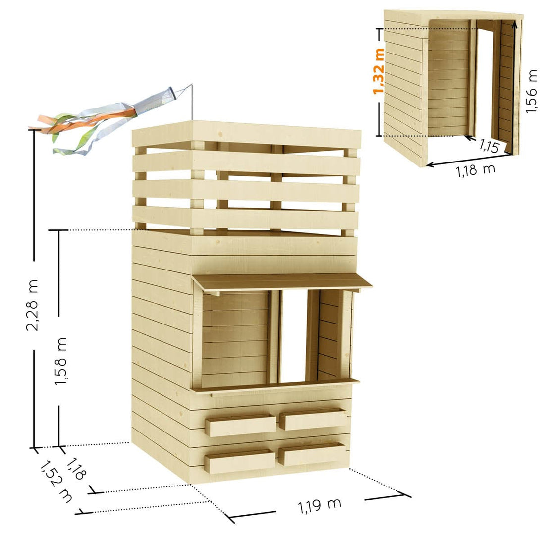 Aire de jeux écoresponsable jardin 2-en-1 enfant • LOOVE