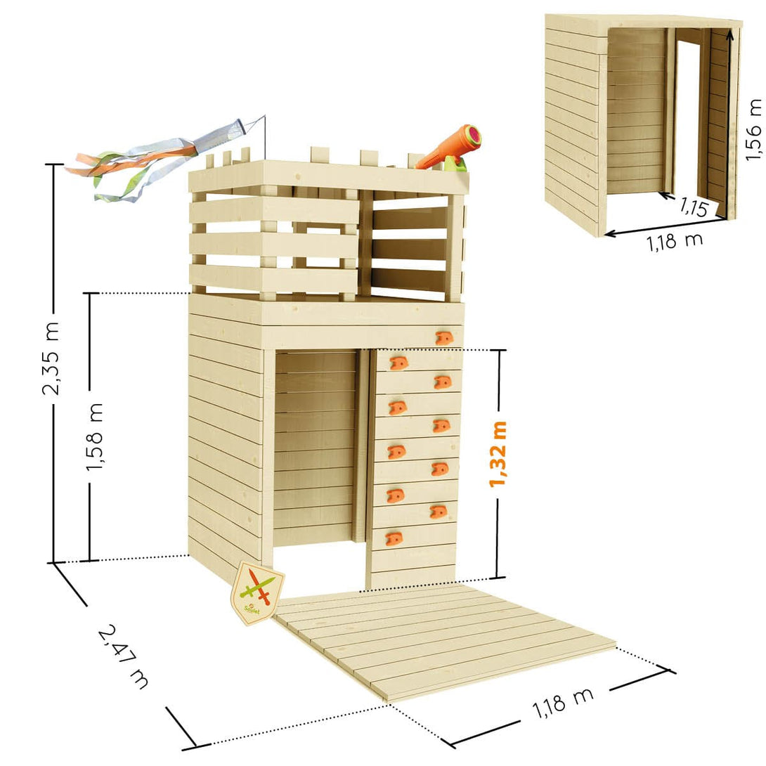 Aire de jeux écoresponsable jardin 3-en-1 enfant • LOOVE