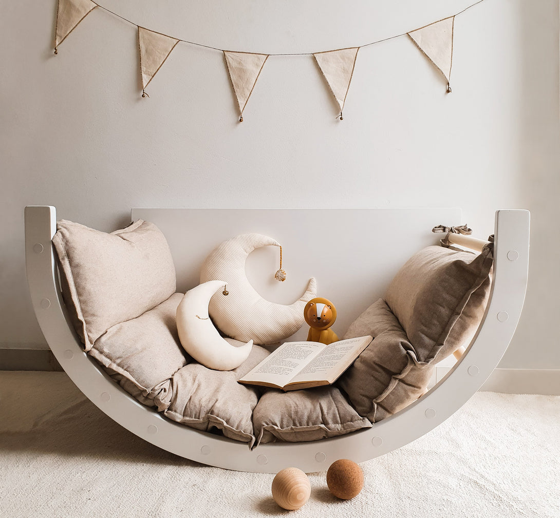 Arche d'escalade en bois, multifonctions, parcours de motricité, chambre enfant avec design scandinave • LOOVE