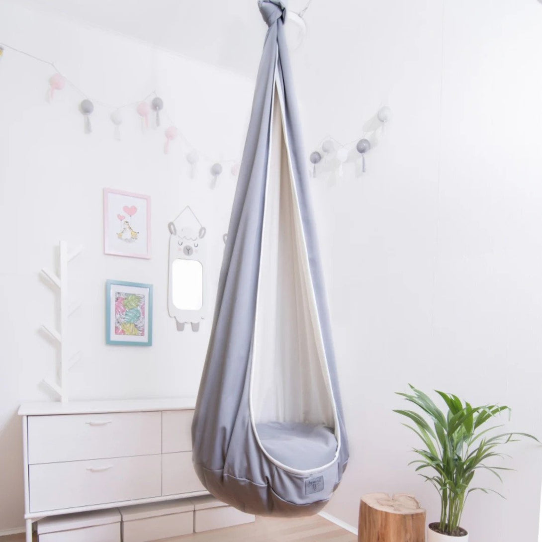 Balançoire Cocon d'intérieur pour enfant, Gris foncé • LOOVE