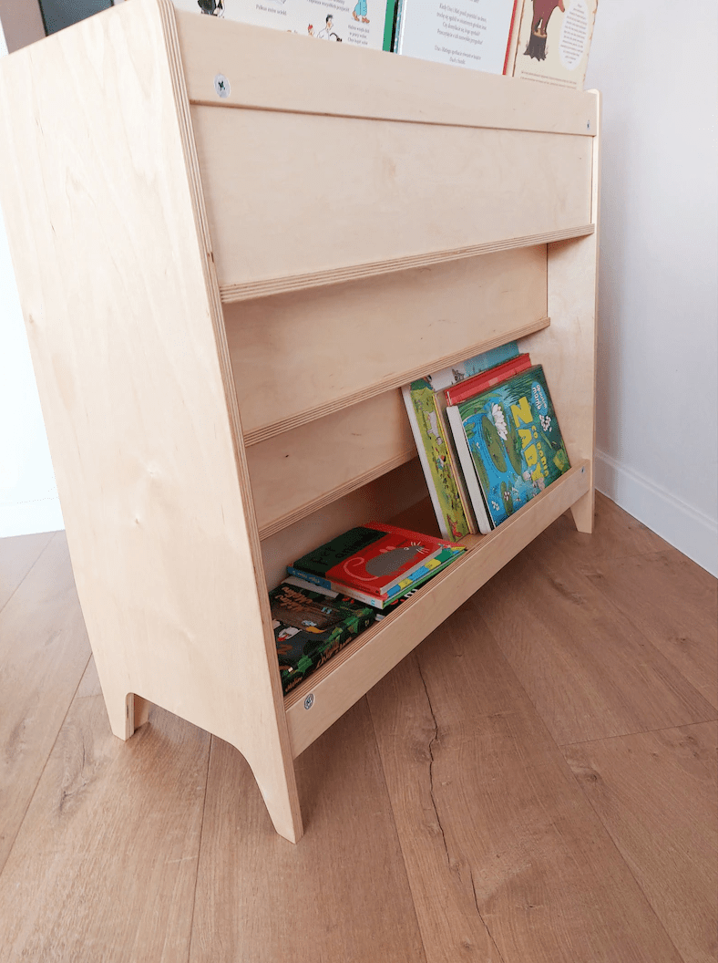 Bibliothèque Montessori en bois avec étagère • LOOVE