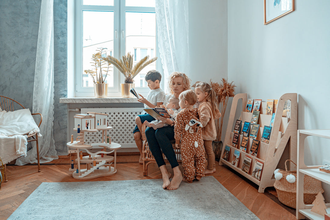 Bibliothèque enfant pour coin lecture Montessori, naturel • LOOVE