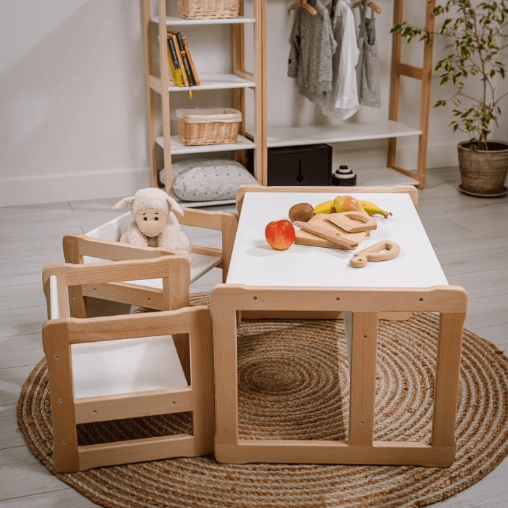 Chaise évolutive en bois 3-en-1, chambre Montessori • LOOVE
