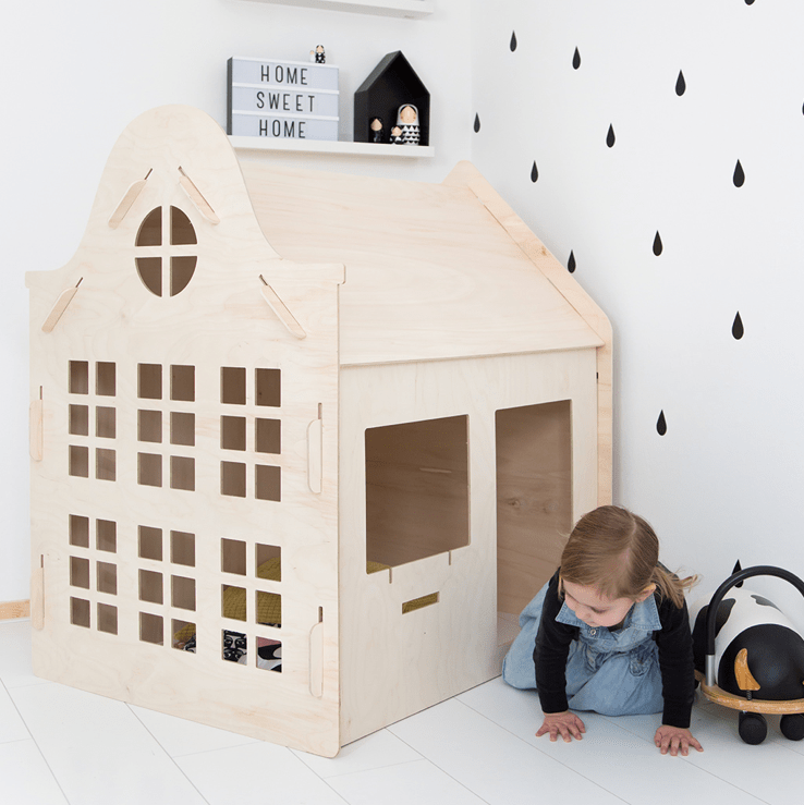 Cabane en bois d'intérieur, maisonnette pour enfants • LOOVE