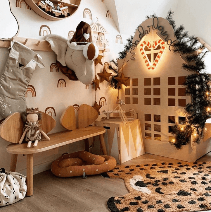 Cabane en bois d'intérieur, maisonnette pour enfants • LOOVE