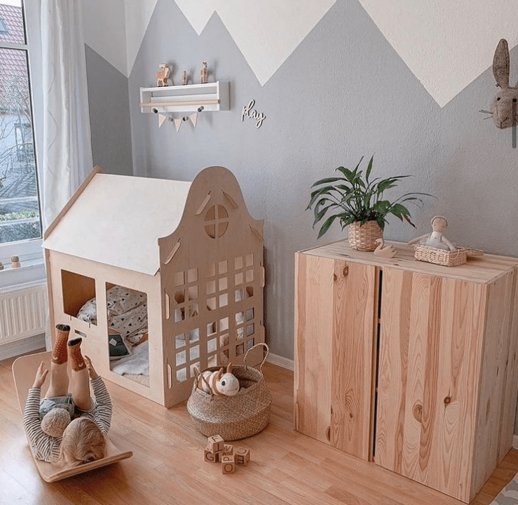 Cabane en bois d'intérieur, maisonnette pour enfants • LOOVE