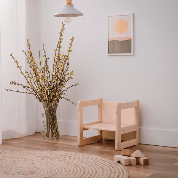 Chaise évolutive en bois 3-en-1, chambre Montessori • LOOVE