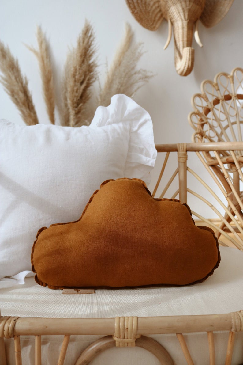 Coussin nuage lin OEKO-TEX, pour chambre d'enfant • LOOVE