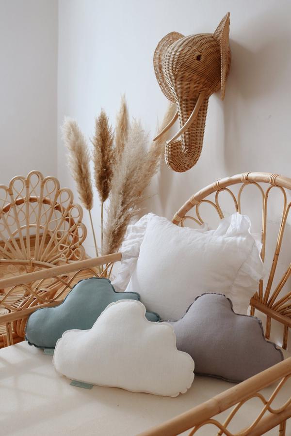 Coussin nuage lin OEKO-TEX, pour chambre d'enfant • LOOVE