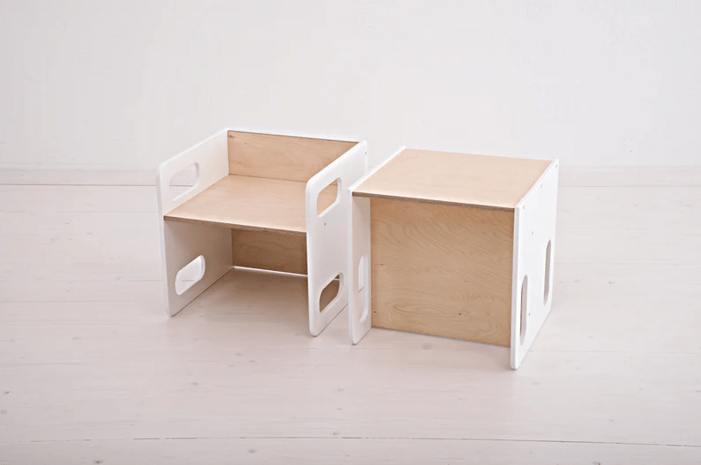 Ensemble bureau cube évolutif, chambre Montessori • LOOVE