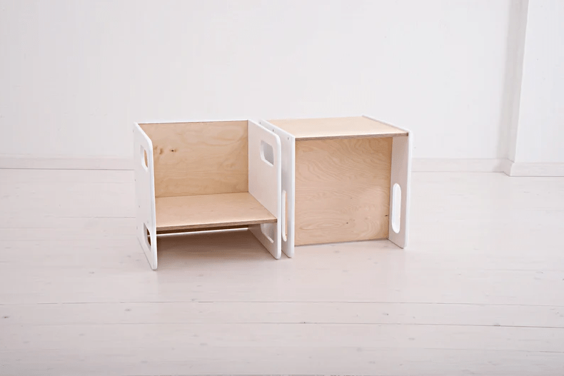 Ensemble bureau cube évolutif, chambre Montessori • LOOVE