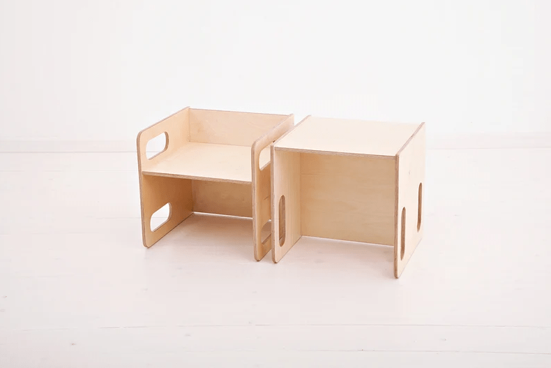 Ensemble bureau cube évolutif, chambre Montessori • LOOVE