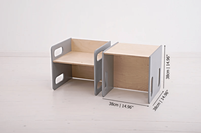 Ensemble bureau cube évolutif, chambre Montessori • LOOVE