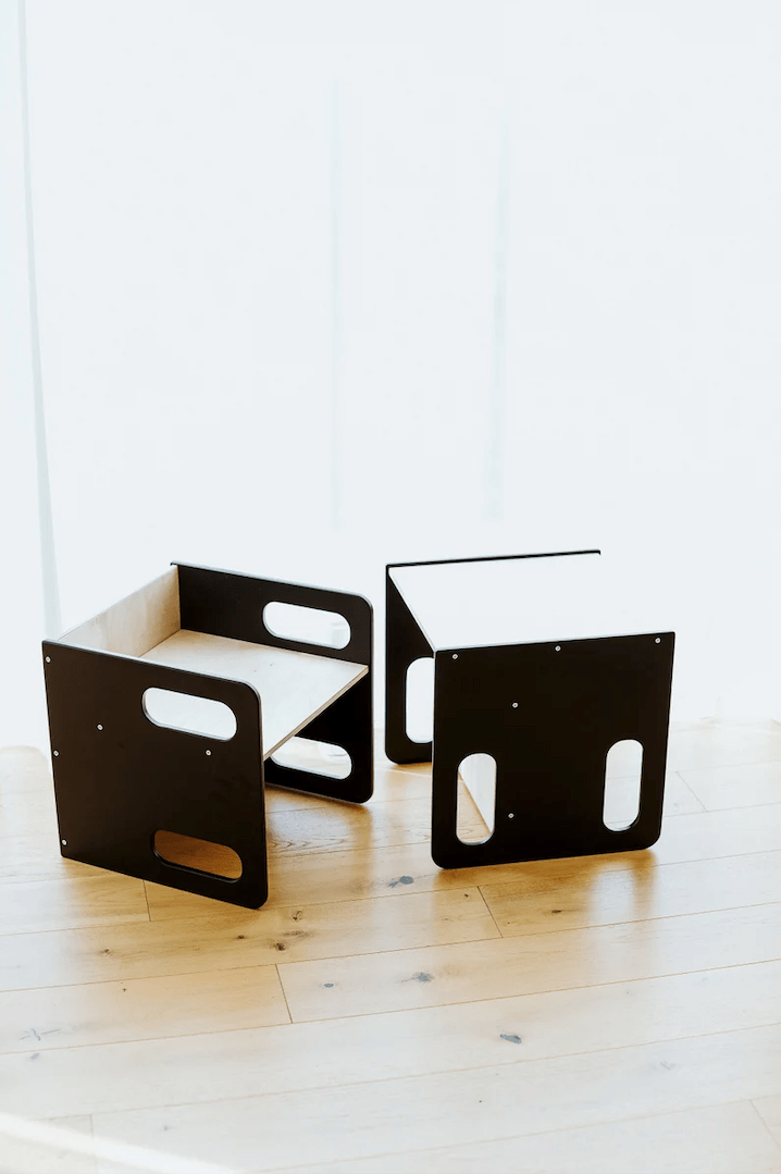 Ensemble bureau cube évolutif, chambre Montessori • LOOVE