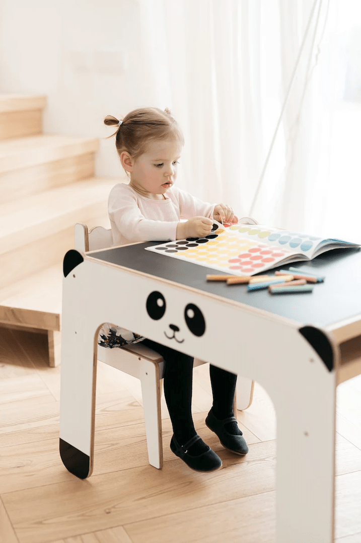 Ensemble table et chaises pour enfant, panda • LOOVE