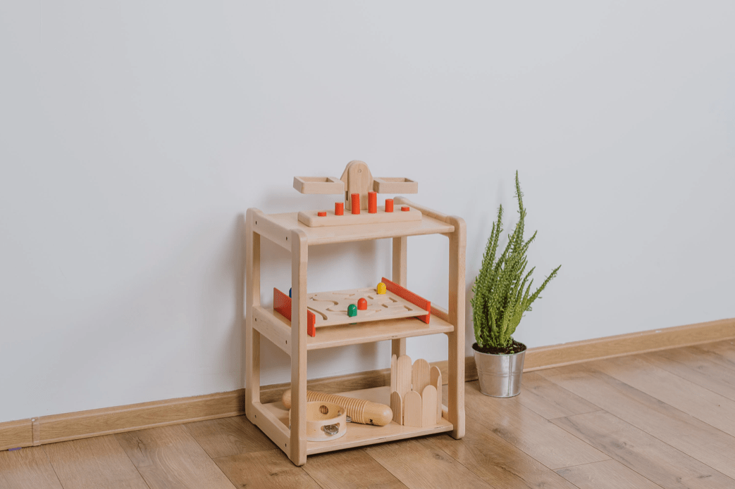 Étagère Montessori en bois, rangement pour enfant • LOOVE