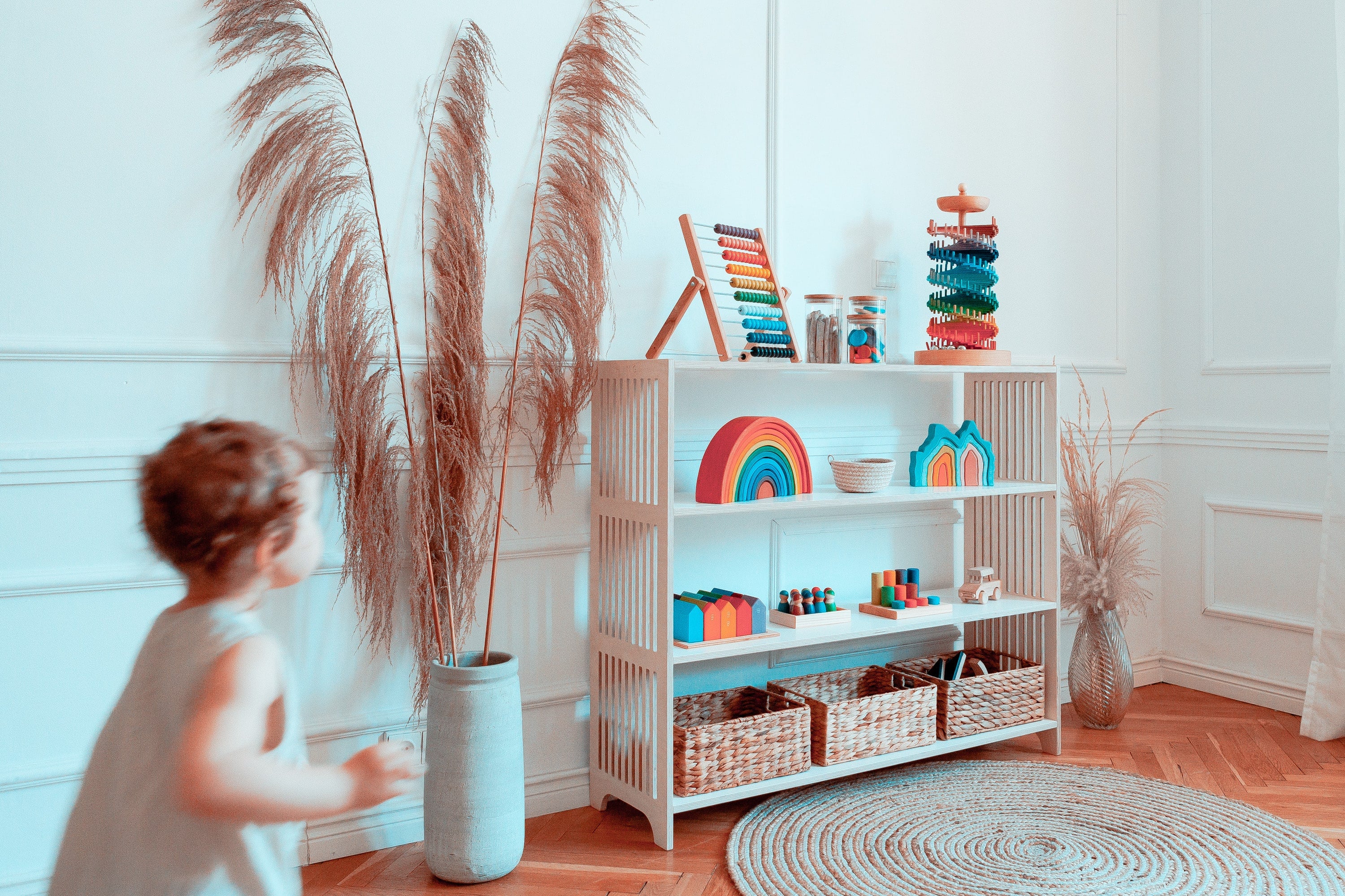 Étagère en bois pour enfants, bibliothèque Montessori / Waldorf