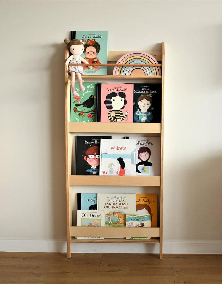 Bibliothèque Enfant Tidy Books – En Bois Avec Alphabet 3D, 115x77x7 Cm – Étagère Murale Montessori