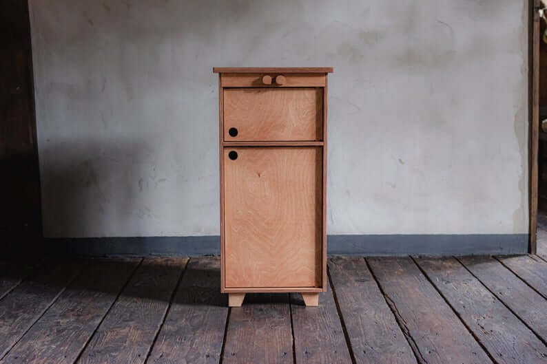 Frigo et congélateur enfant en bois artisanal, écologique et responsable acajou • LOOVE