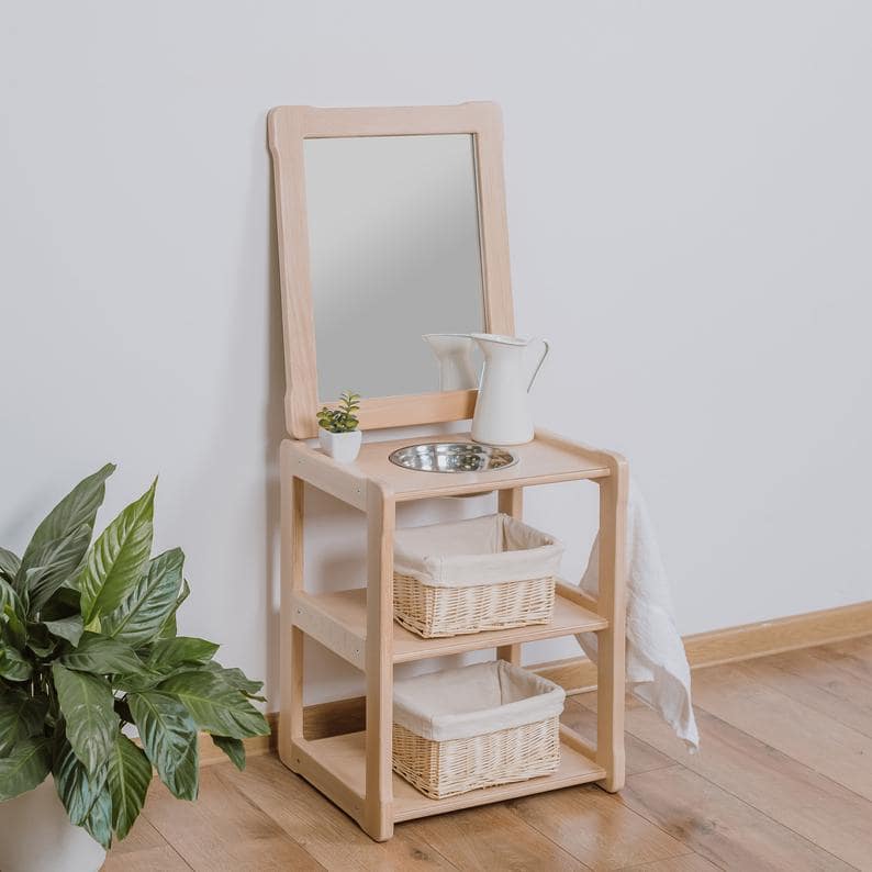 Lavabo d'apprentissage sur pied pour enfant, espace Montessori • LOOVE