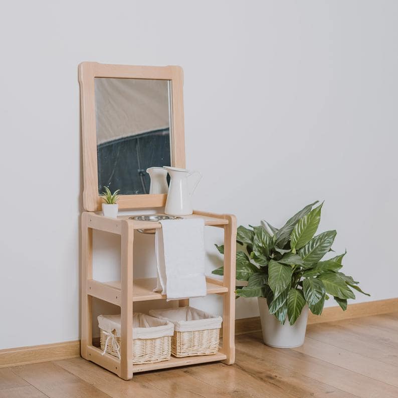 Lavabo d'apprentissage sur pied pour enfant, espace Montessori • LOOVE