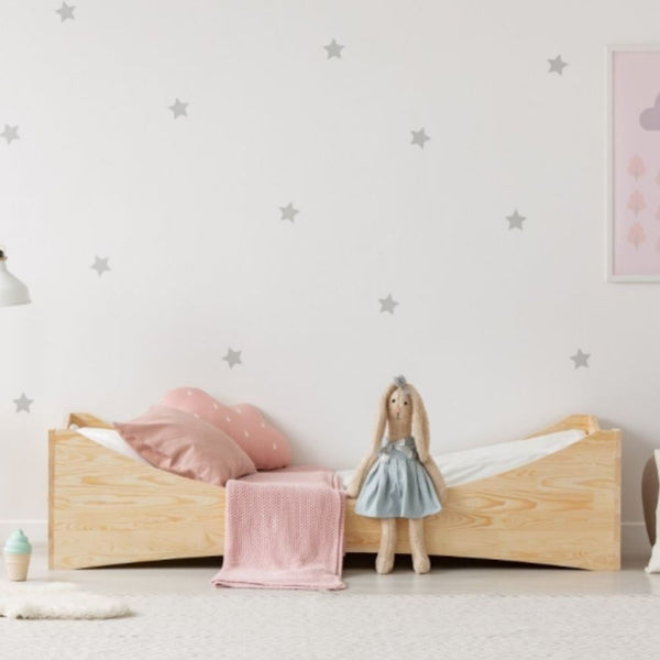 Lit simple enfant en bois de Pin massif brut, Iris • LOOVE