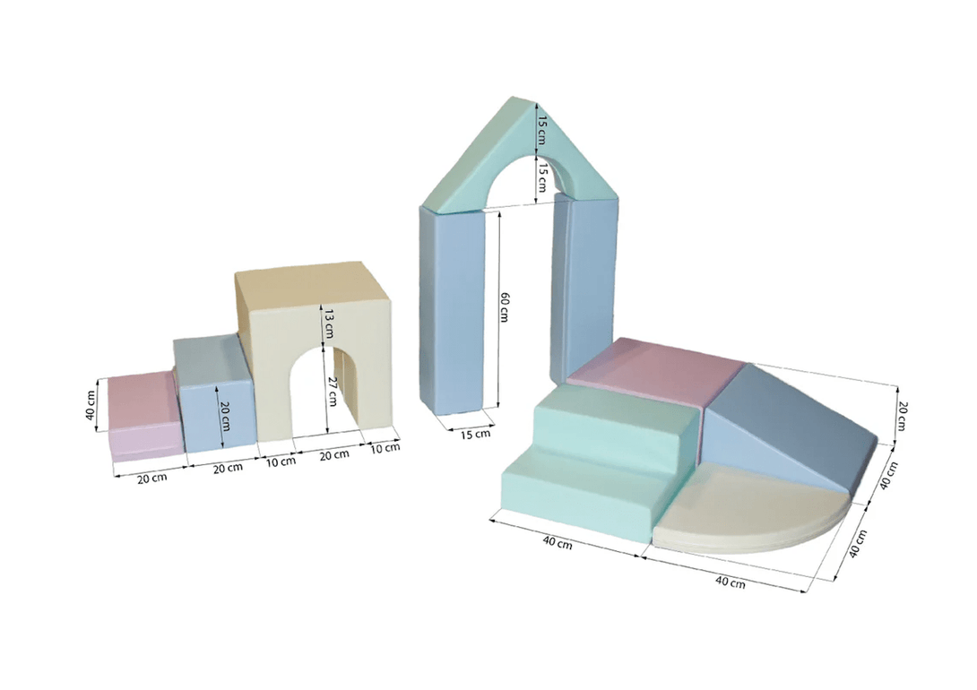 Parcours de motricité 10 pièces pour bébé, Pastel • LOOVE