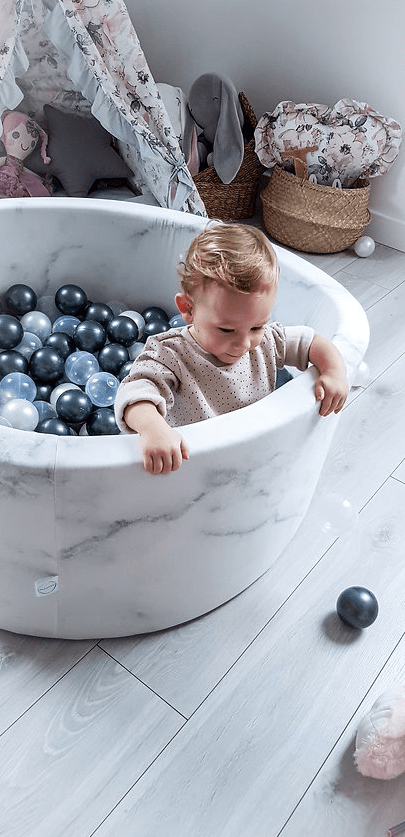 Piscine à balles ronde en coton marbre pour enfants • LOOVE