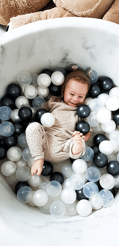 Piscine à balles ronde en coton marbre pour enfants • LOOVE