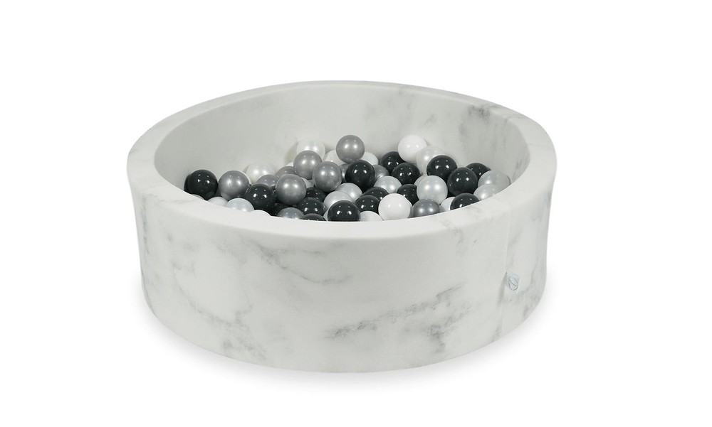Piscine à Balles Angelove 90x30 Cm Pour Bébé | Coton Doux, Avec 200 Boules Colorées, Housse Lavable, Sécurité Et Développement Sensoriel