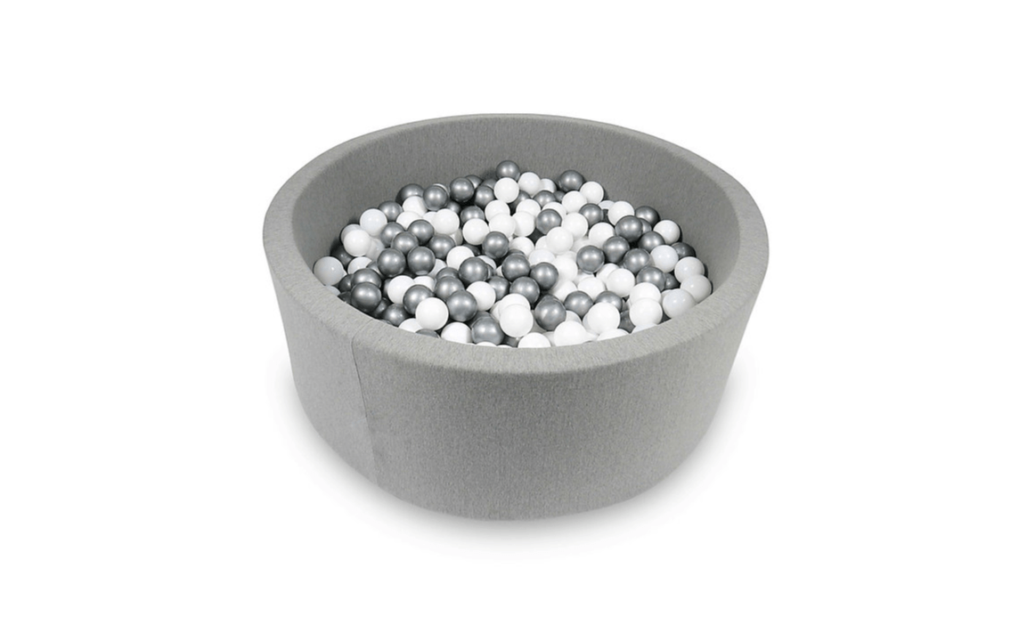 Piscine à balles ronde XL en coton, gris • LOOVE