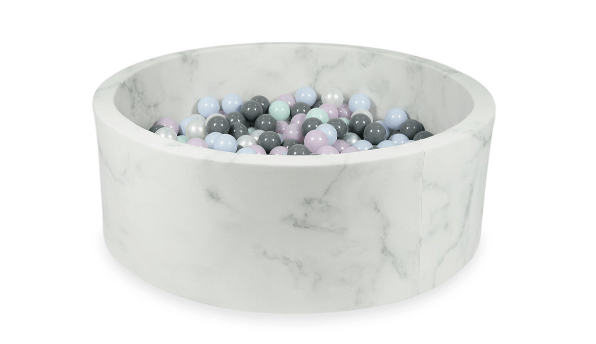 Piscine à balles ronde XL en coton, marbre • LOOVE