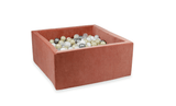 Square velvet ball pool, 2 sizes - Marsala