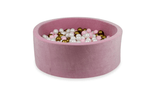 XL round ball pit 110cm in velvet - Raspberry | Balls of your choice