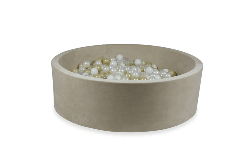 Piscine à balles ronde XXL en velours, Beige • LOOVE