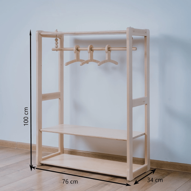 Porte-vêtements en bois Montessori pour enfant • LOOVE