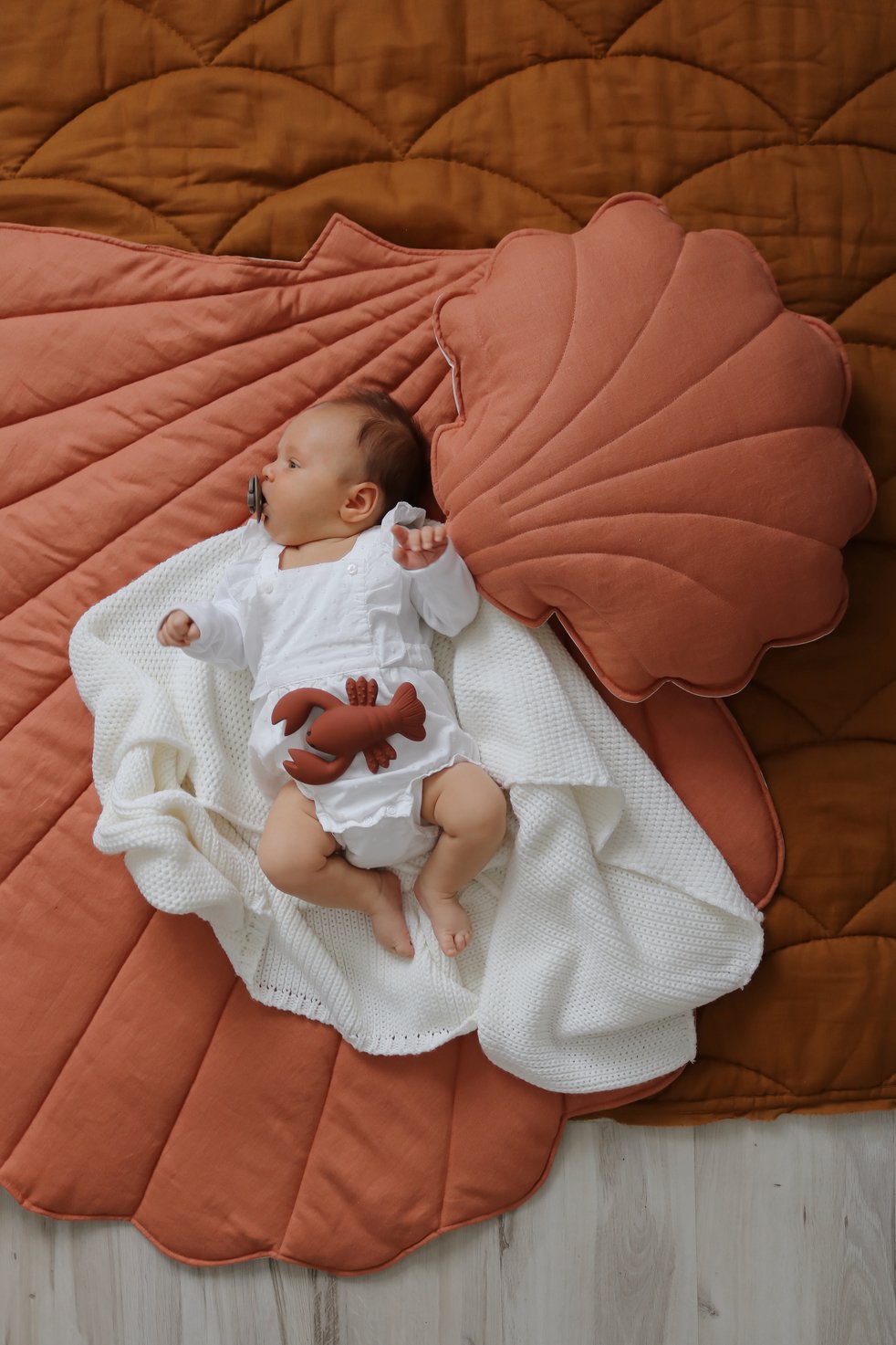 Tapis coquillage en lin ou velour, tapis d'éveil pour bébé • LOOVE