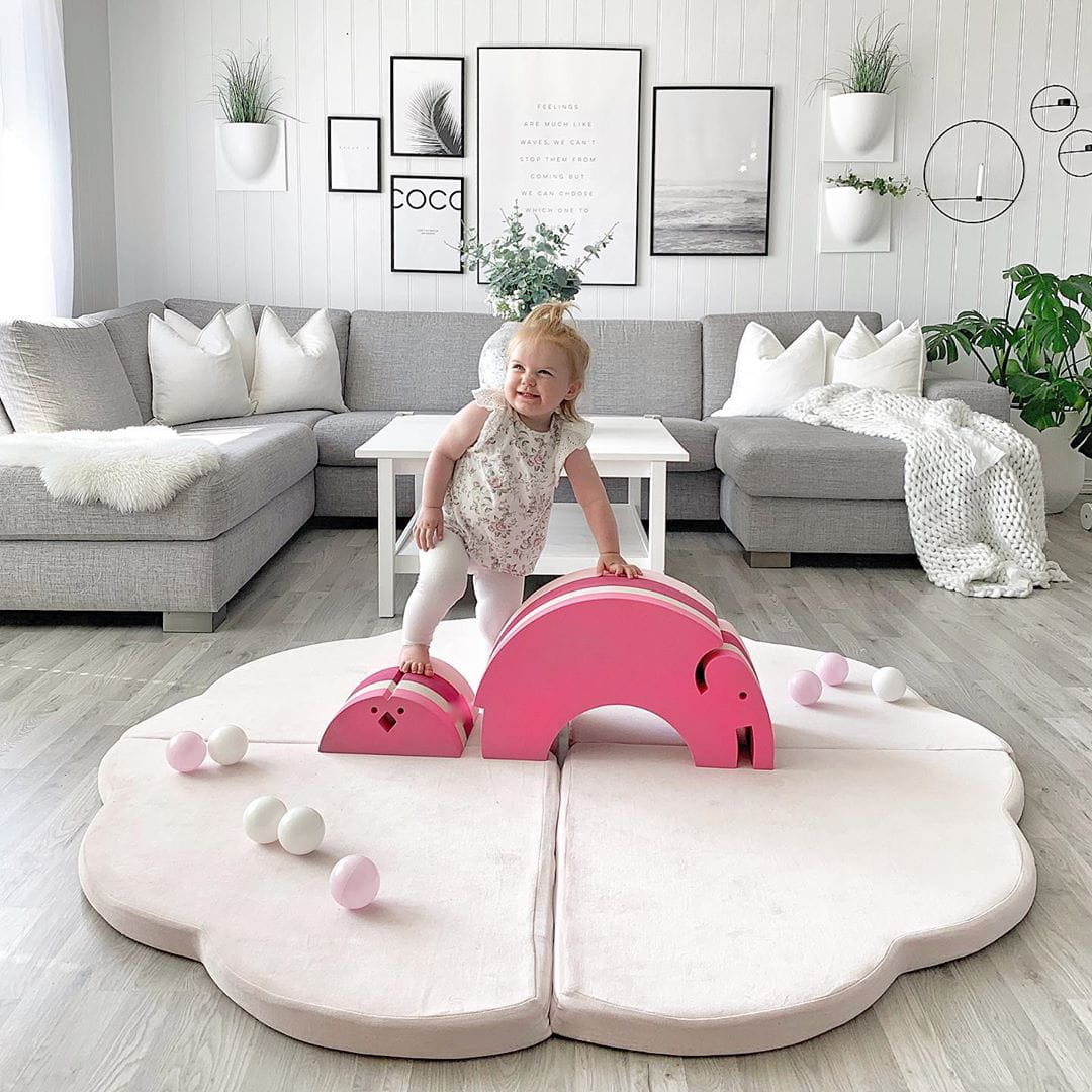 Tapis de jeu Nuage en mousse, Rose • LOOVE