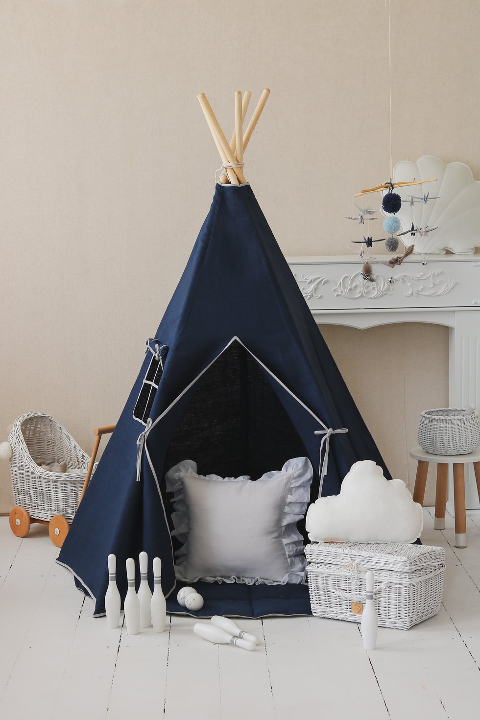 Tapis rond, parfait pour un tipi / teepee et l'éveil de bébé • LOOVE