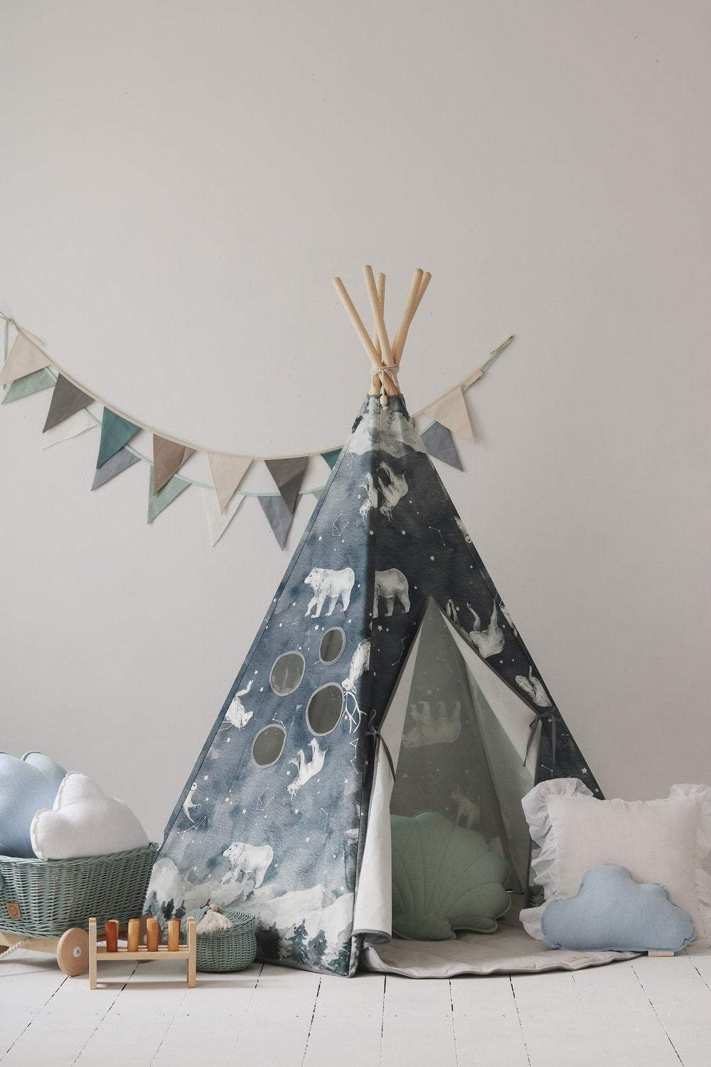 Teepee / Tipi pour enfant, en coton imprimé animaux OEKO-TEX • LOOVE