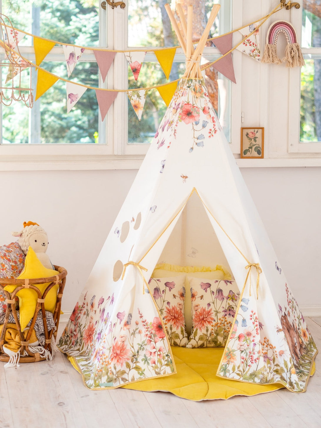 Teepee / Tipi pour enfant, en coton imprimé animaux OEKO-TEX • LOOVE