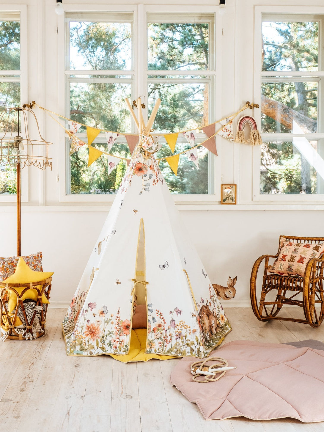 Teepee / Tipi pour enfant, en coton imprimé animaux OEKO-TEX • LOOVE