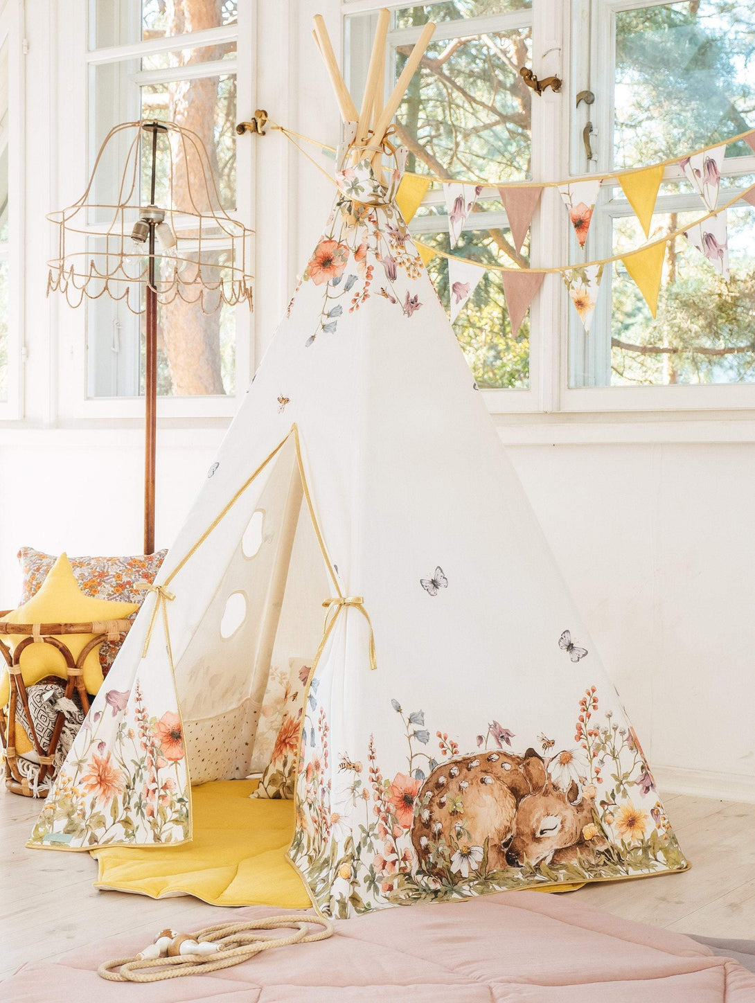 Teepee / Tipi pour enfant, en coton imprimé animaux OEKO-TEX • LOOVE