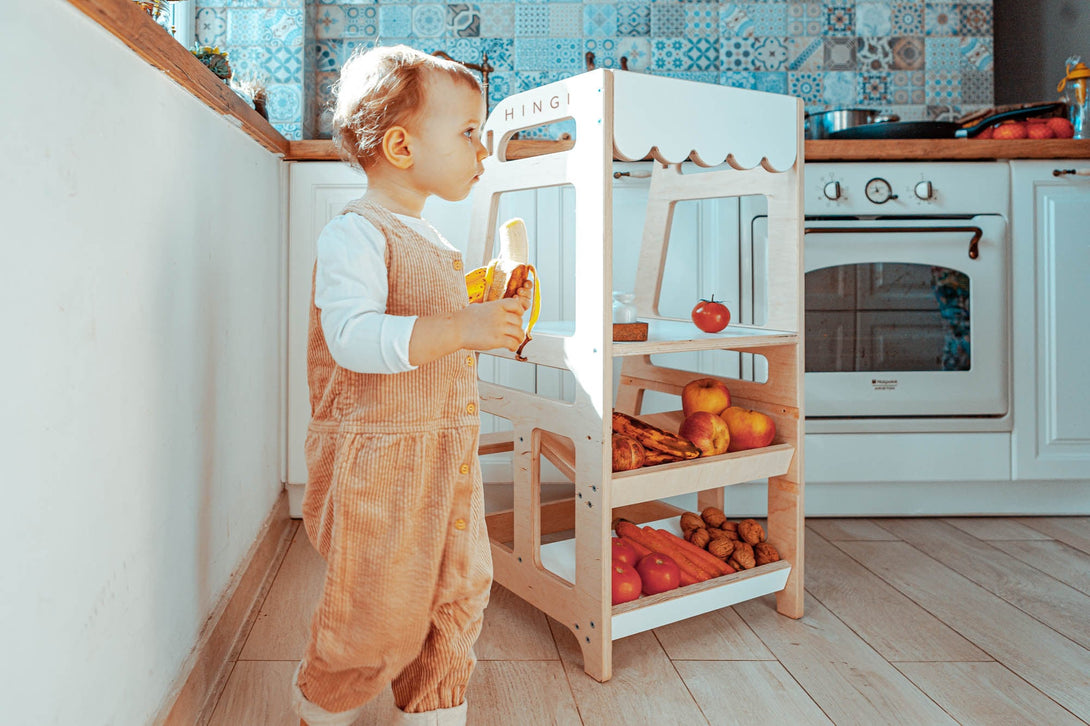 Tour d’observation Montessori 2-en-1 étal de marché • LOOVE